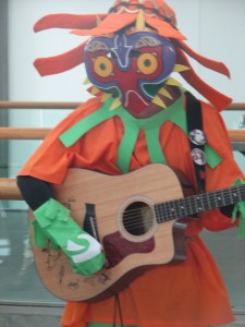 Skull Kid playing guitar