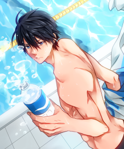 Nanase Haruka from "Free!". An example of some of the more sexy advertising.